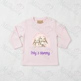 Personalised Happy Mother's Day Long Sleeved Top - Baby and Toddler - Bunny & Rainbow Design