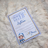 Personalised Elf Arrival Letter for December 1st - Blue Design