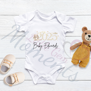 Personalised Born In 2025 Baby Bodysuit. Custom Baby Vest.