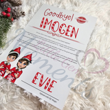 Personalised Elf Goodbye Letter - Christmas Eve - Boy & Girl Elf