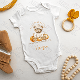 Personalised Cutest Little Pumpkin Baby Bodysuit. Custom Baby's Halloween Vest. New Baby Gift.