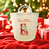 Personalised 1st Christmas Trug. Felt Xmas Gift Basket.