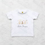 Personalised Born In 2026 Organic Cotton Baby Tee: Farm Animal Design