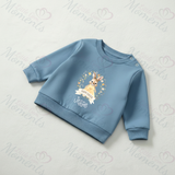 Personalised Easter Bunny Sweatshirt. Baby/Toddler Jumper - Easter Bunny Wreath Design - Pink or Blue