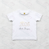 Personalised Born In 2026 Organic Cotton Baby Tee: Rustic Design