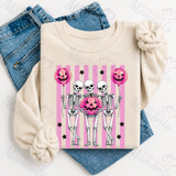 Skeleton Trio Halloween Sweatshirt | Jack O Lantern Balloon Top | Retro Halloween Hoodie | Available In 5 Colours | Trick Or Treat Sweater