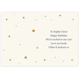 Personalised Gold Champagne Flutes Card