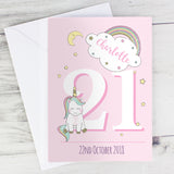 Personalised Baby Unicorn Birthday Age Card