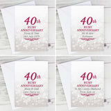 Personalised 40th Ruby Anniversary Card
