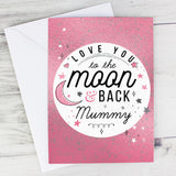 Personalised To The Moon & Back Pink Card