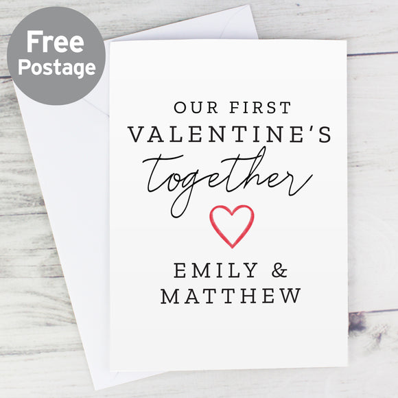 Personalised Our 1st Valentine's Day Card