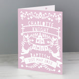 Personalised Pink Papercut Style Card
