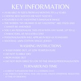 Personalised My Mummy Is My Valentine Long Sleeved Top. Kids Dino Valentine's Outfit - Red or Navy