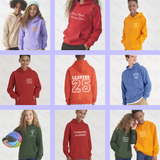 Personalised Leavers Hoodies. Custom Class of 2025 Graduation Hoodie - Nursery, Primary School, High School, College, University