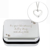 Personalised Butterfly Sterling silver Heart Necklace and Box