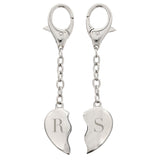 Personalised Initials Two Hearts Keyring