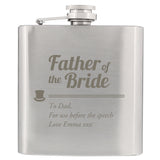 Personalised Father of the Bride Hip Flask