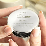 Personalised Any Message Swirls & Hearts Compact Mirror