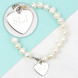Personalised White Freshwater Pearl Initial Bracelet
