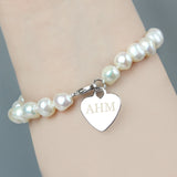 Personalised White Freshwater Pearl Initial Bracelet