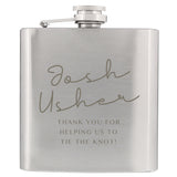 Personalised Message Wedding Party Hip Flask