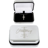 Personalised Christening Trinket Box & Cross Necklace Set