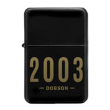 Personalised Date & Name Black Lighter