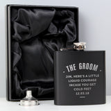 Personalised Any Message Black Hip Flask