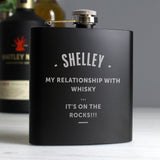 Personalised Any Message Black Hip Flask