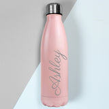 Personalised Pink Metal Insulated Drinks Bottle