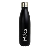 Personalised Name Only Island Black Metal Insulated Drinks Bottle