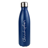 Personalised Name Only Island Blue Metal Insulated Drinks Bottle