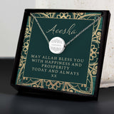 Personalised Sentiment Eid and Ramadan Disc Necklace and Box