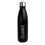 Personalised Heart Black Metal Insulated Drinks Bottle