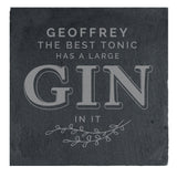 Personalised Gin & Tonic Single Slate Coaster