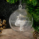 Personalised Name Only Reindeer Glass Bauble
