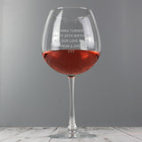Personalised Bold Statement Bottle of Wine Glass