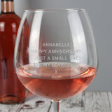 Personalised Bold Statement Bottle of Wine Glass