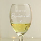 Personalised Maid of Honour Wine Glass