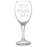Personalised I'm On The Naughty List Wine Glass