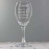 Personalised Runs On Wine & Christmas Cheer Wine Glass