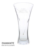 Personalised Large Hand Cut Diamante Heart Vase
