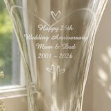 Personalised Large Hand Cut Little Hearts Diamante Vase