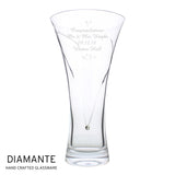 Personalised Large Hand Cut Little Hearts Diamante Vase