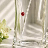 Personalised Large Hand Cut Ruby Diamante Heart Vase