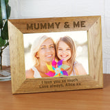 Personalised Bold Text 5x7 Landscape Wooden Photo Frame