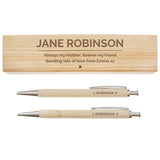 Personalised Classic Wooden Pen & Pencil Box Set