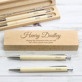 Personalised Any Message Wooden Pen & Pencil Box Set