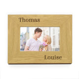 Personalised Couples 6x4 Oak Finish Photo Frame