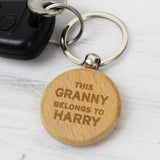 Personalised This Daddy Belongs To Wooden Keyring